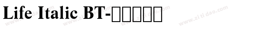 Life Italic BT字体转换